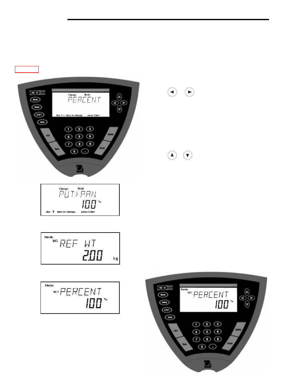 3 percent weighing, Cd indicators 4.3 percent weighing, Procedure | Ohaus CD-33 Indicator User Manual | Page 36 / 47