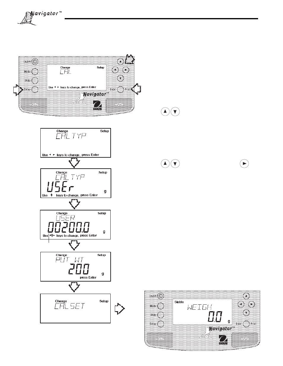 5 user calibration, Procedure | Ohaus NBF1A2 Navigator Balances User Manual | Page 18 / 107