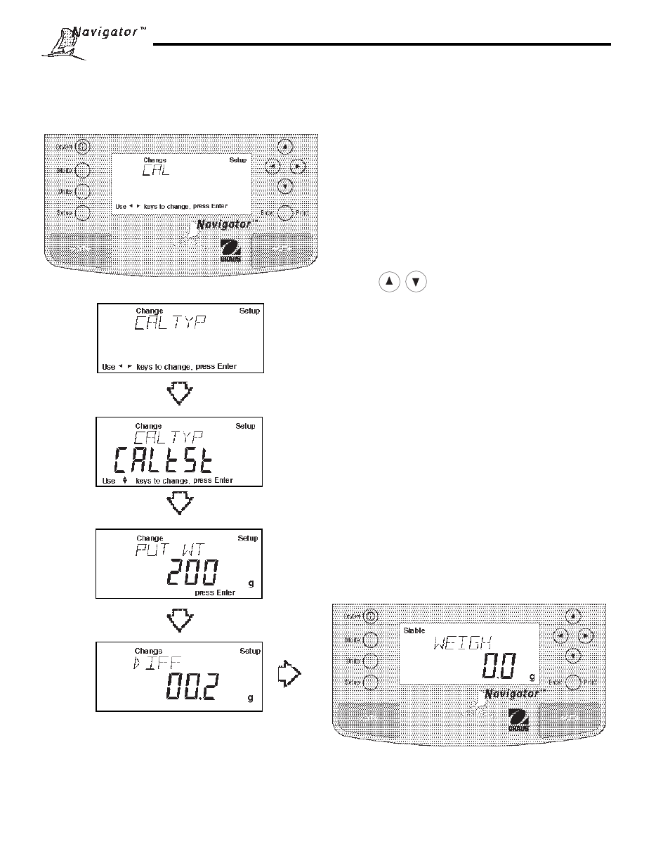 7 calibration test, Procedure | Ohaus NBF1A2 Navigator Balances User Manual | Page 20 / 107