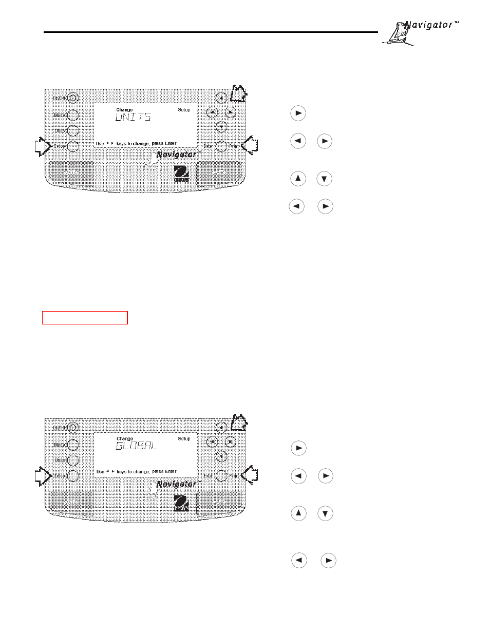 8 units, 9 global, Procedure | Units, Lock | Ohaus NBF1A2 Navigator Balances User Manual | Page 35 / 107