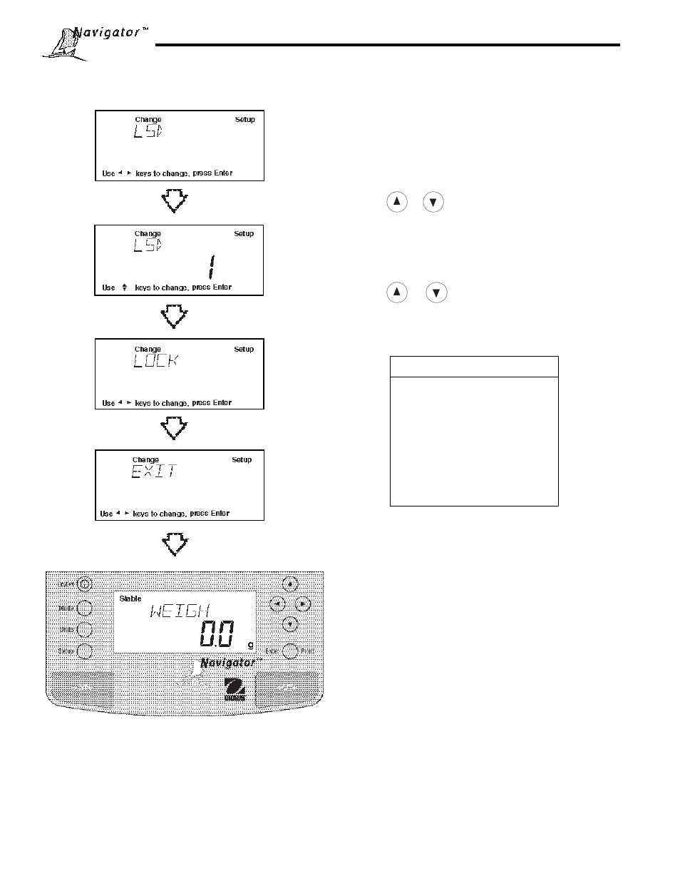 10 custom unit (cont.) procedure (cont.) | Ohaus NBF1A2 Navigator Balances User Manual | Page 38 / 107