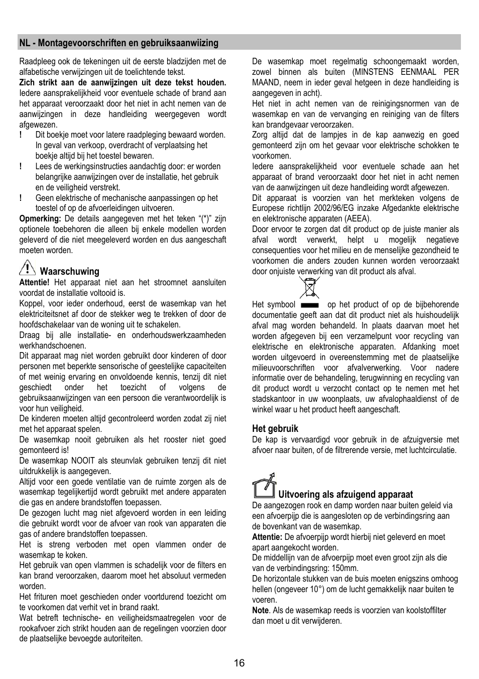 IGNIS AKS 650 WH User Manual | Page 16 / 56