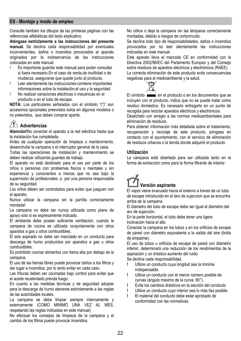IGNIS AKS 650 WH User Manual | Page 22 / 56