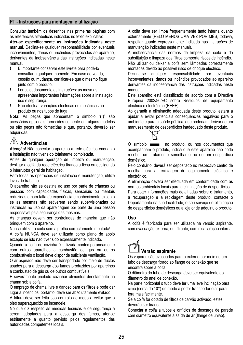 IGNIS AKS 650 WH User Manual | Page 25 / 56