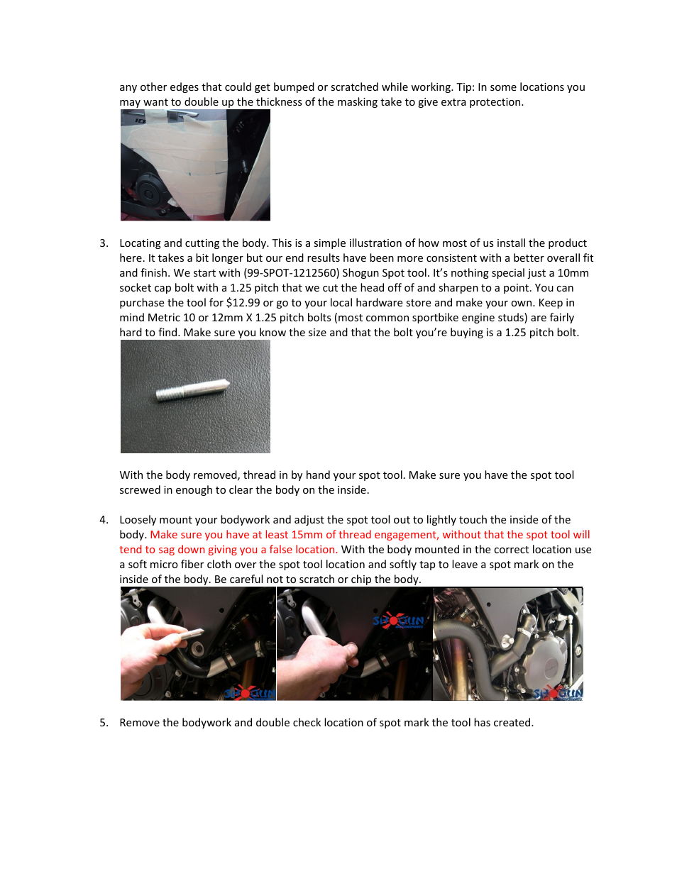 Shogun Motorsports Honda CBR600RR (03-06) Frame Slider User Manual | Page 2 / 4