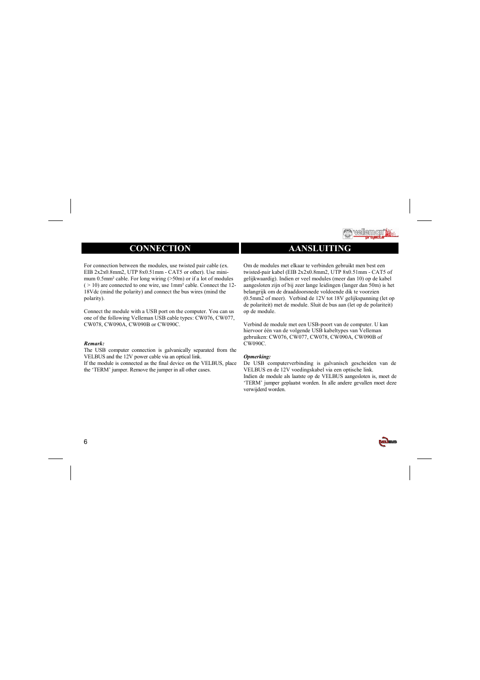 Velleman projects VMB1USB Short user manual User Manual | Page 6 / 16