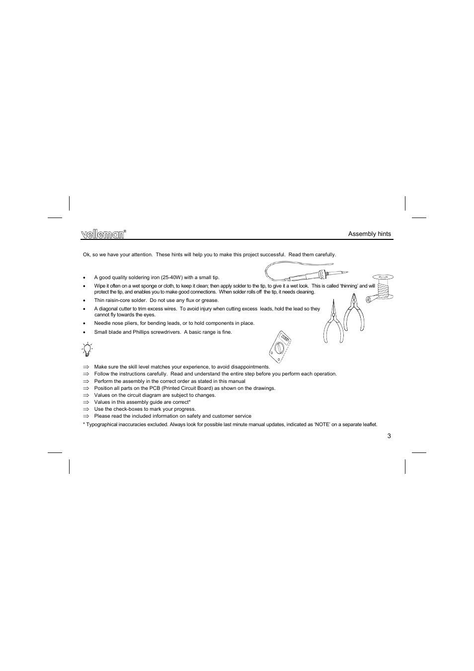 Velleman projects K8050 Assembly instructions User Manual | Page 3 / 20