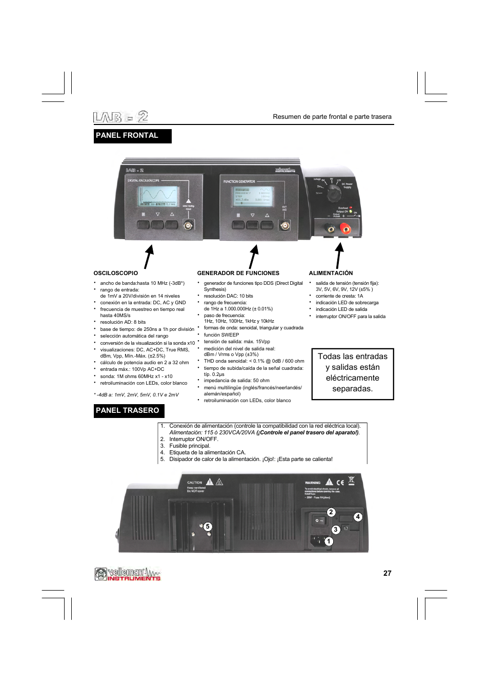 Velleman LAB2 User Manual | Page 27 / 32