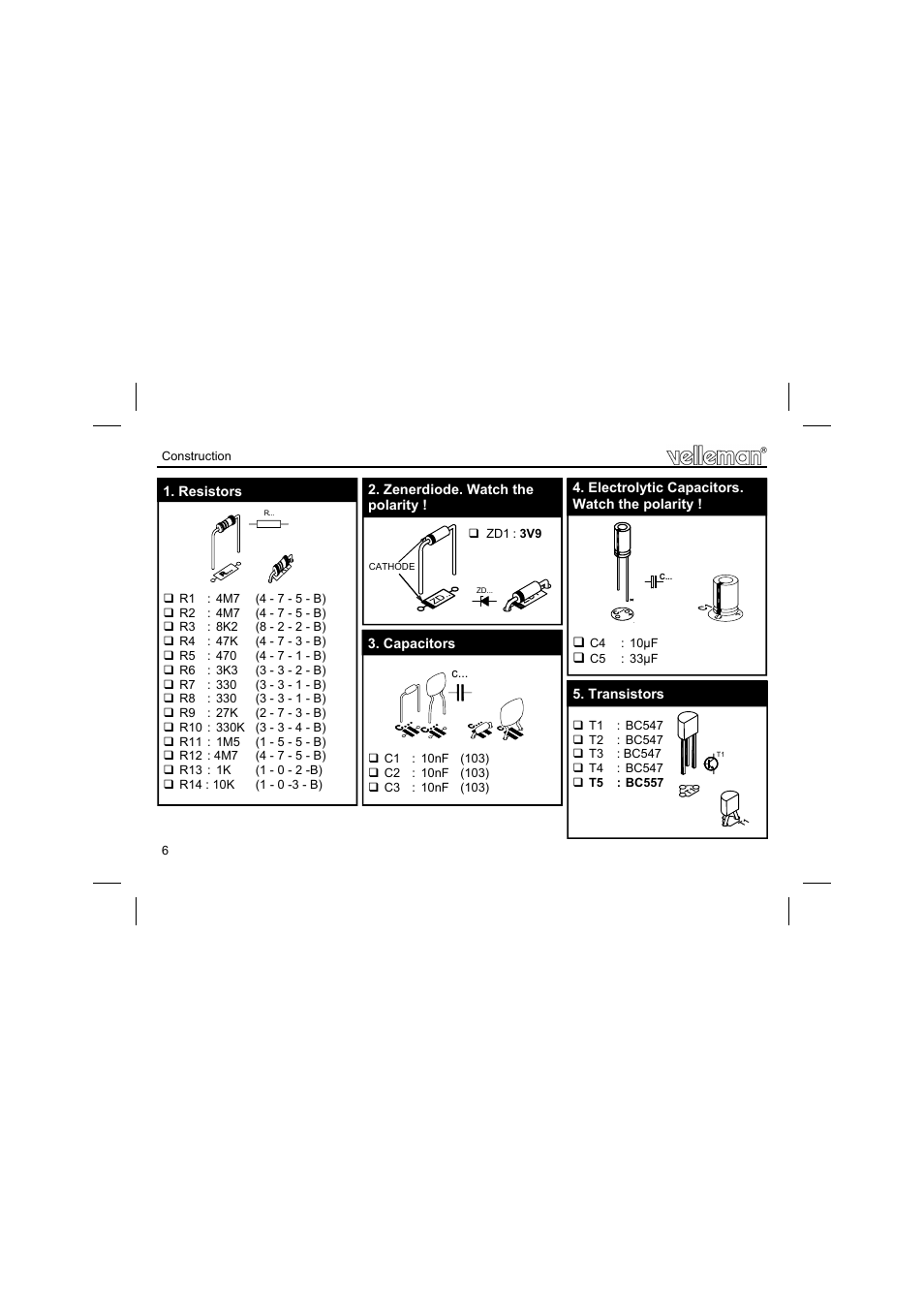 Velleman projects K7101 Assembly instructions User Manual | Page 6 / 12