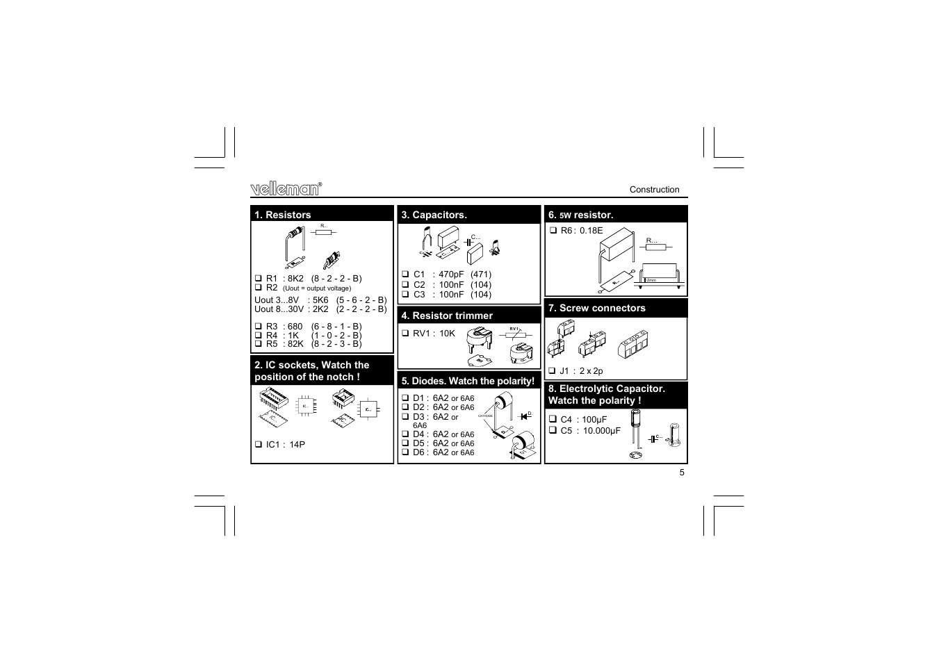 Velleman projects K7203 Assembly instructions User Manual | Page 5 / 12