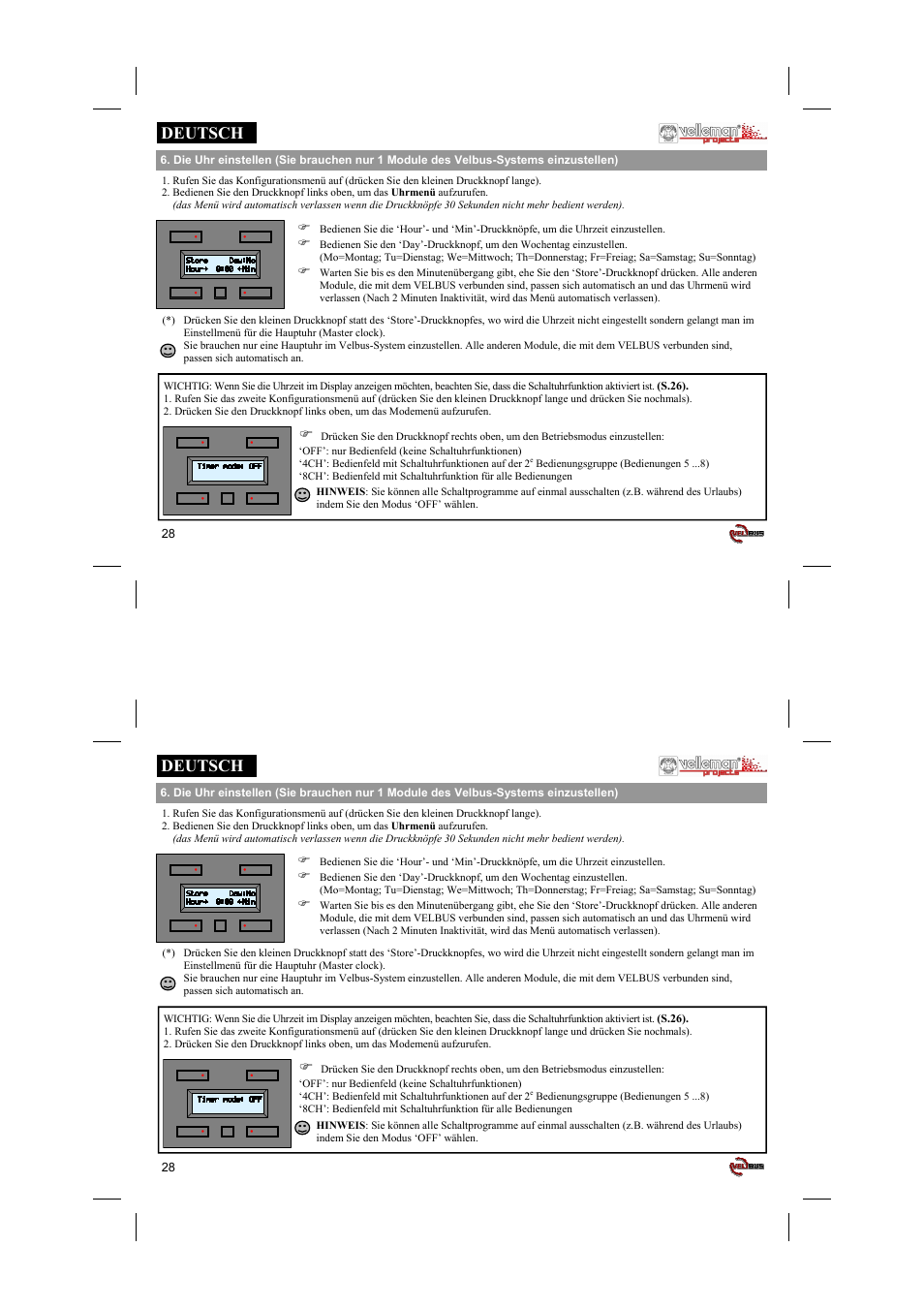 Deutsch | Velleman projects VMB4PD Short user manual User Manual | Page 28 / 48