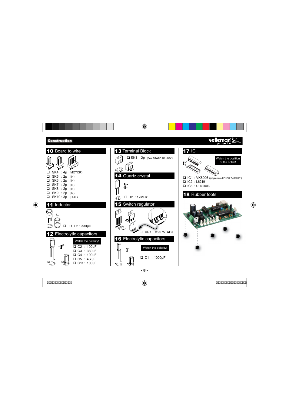 Velleman projects K8096 Assembly instructions User Manual | Page 8 / 16