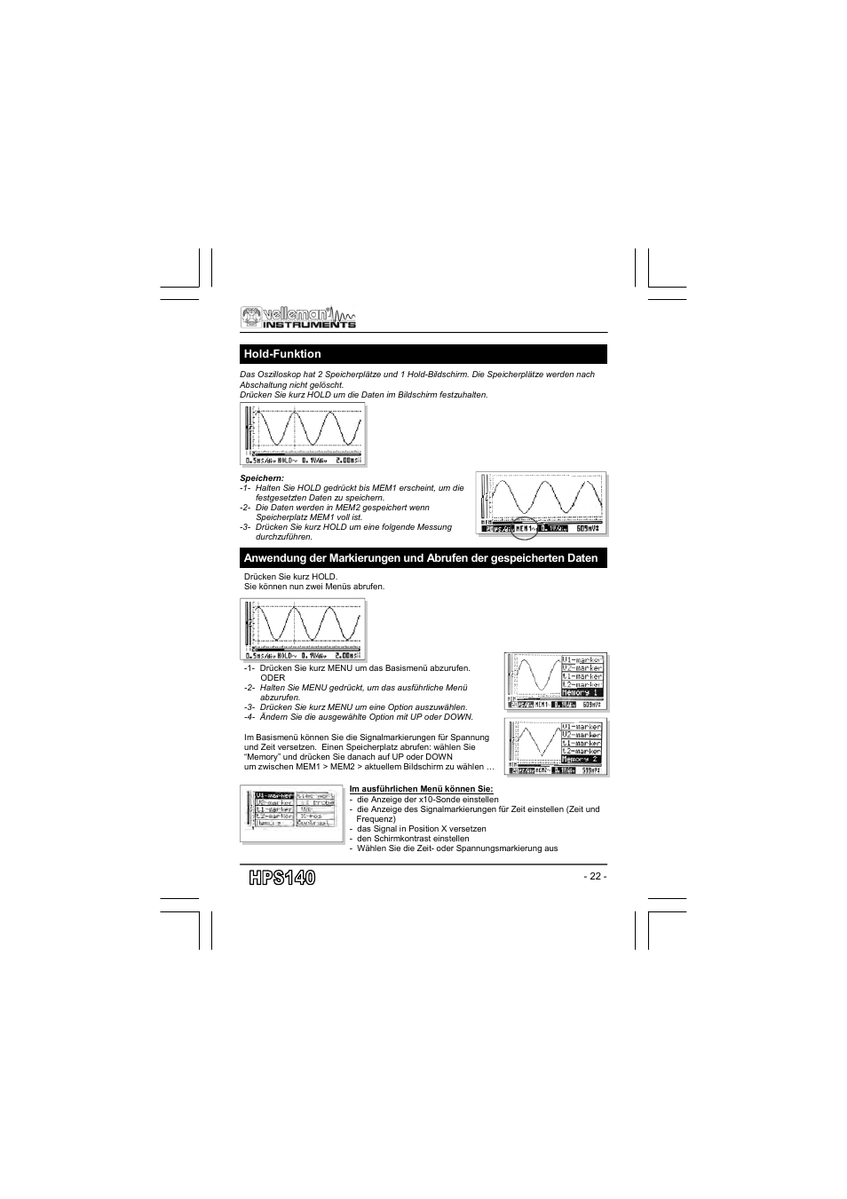 Velleman projects HPS140 User manual User Manual | Page 22 / 28
