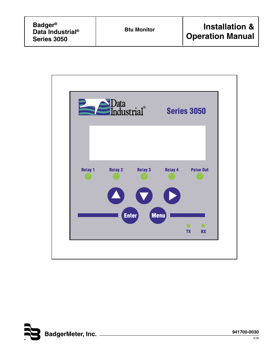 Veris Industries Badger 3050 SERIES Install User Manual | 20 pages