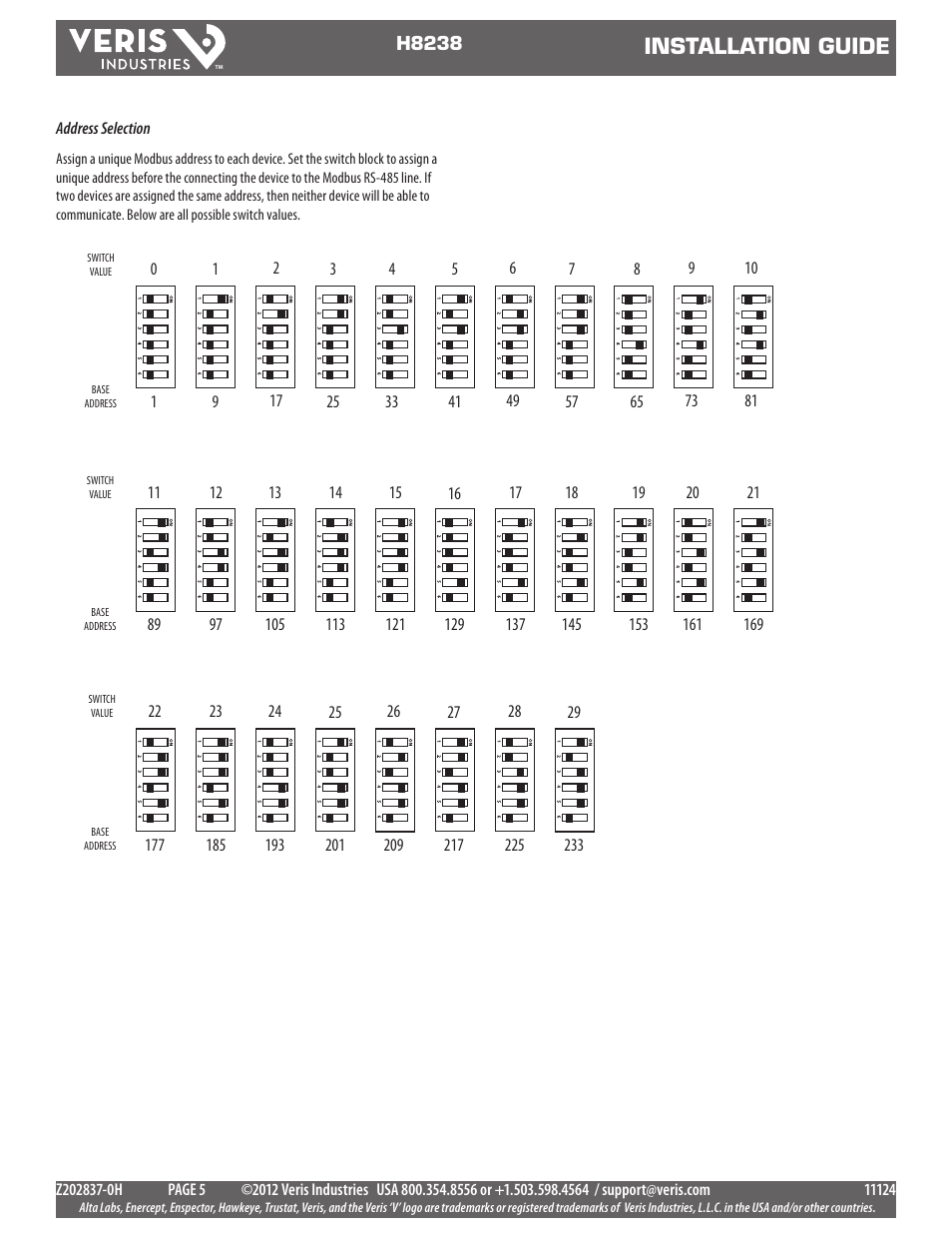 Installation guide | Veris Industries H8238 Install User Manual | Page 5 / 7