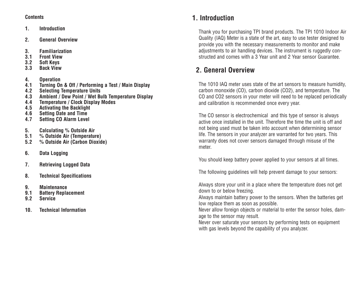Introduction, General overview | Veris Industries 1010 Manual User Manual | Page 2 / 11