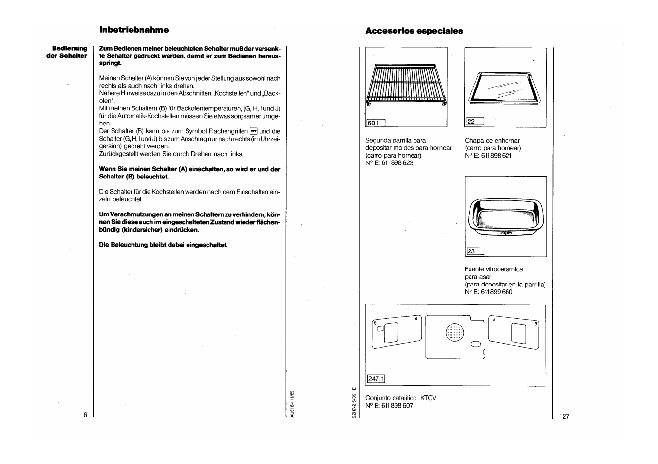 Inbetriebnahme accesorios especiaies | AEG COMPETENCE 750 E CH User Manual | Page 6 / 45