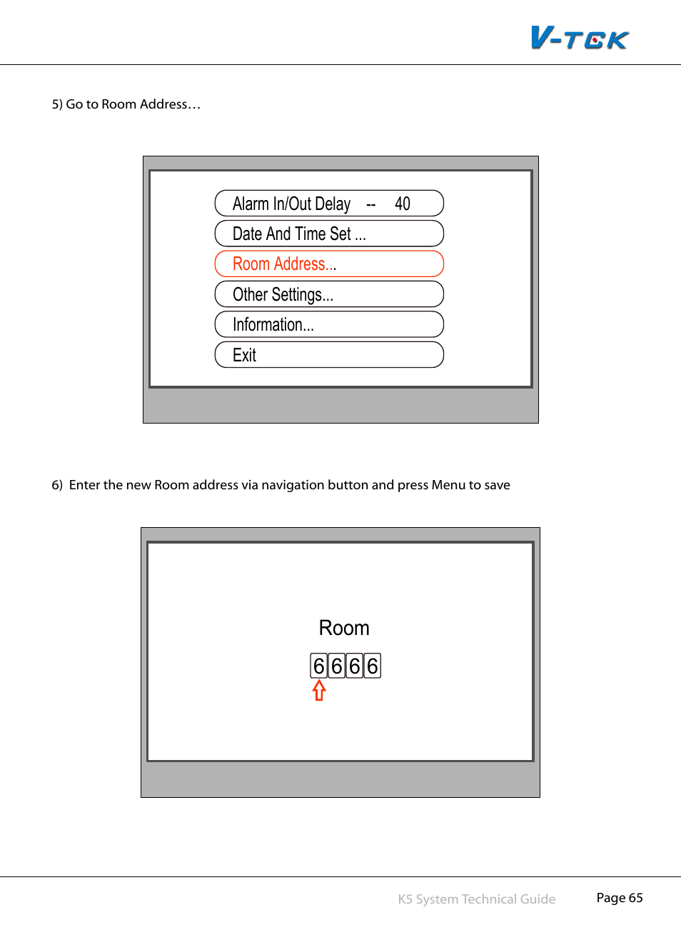 Room | V-Tech CAT5 System Technical Guide User Manual | Page 65 / 156
