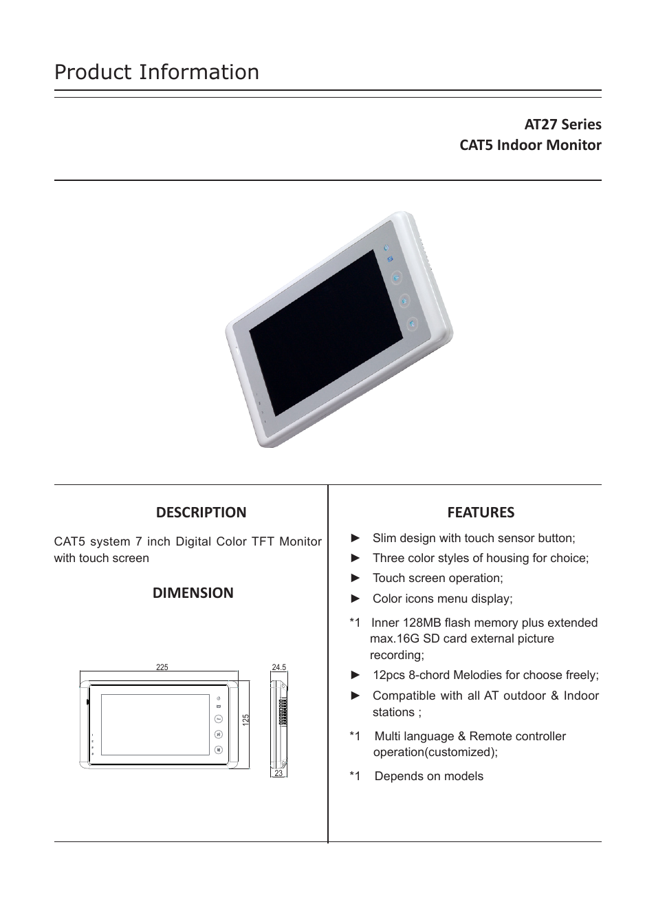 V-Tech AT27 Info User Manual | 4 pages