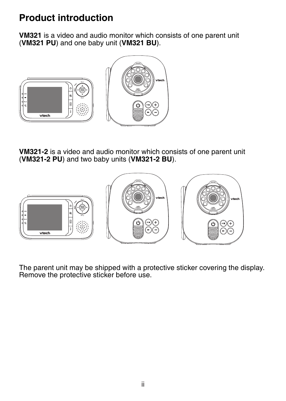 Product introduction | VTech VM321-2 Manual User Manual | Page 3 / 52