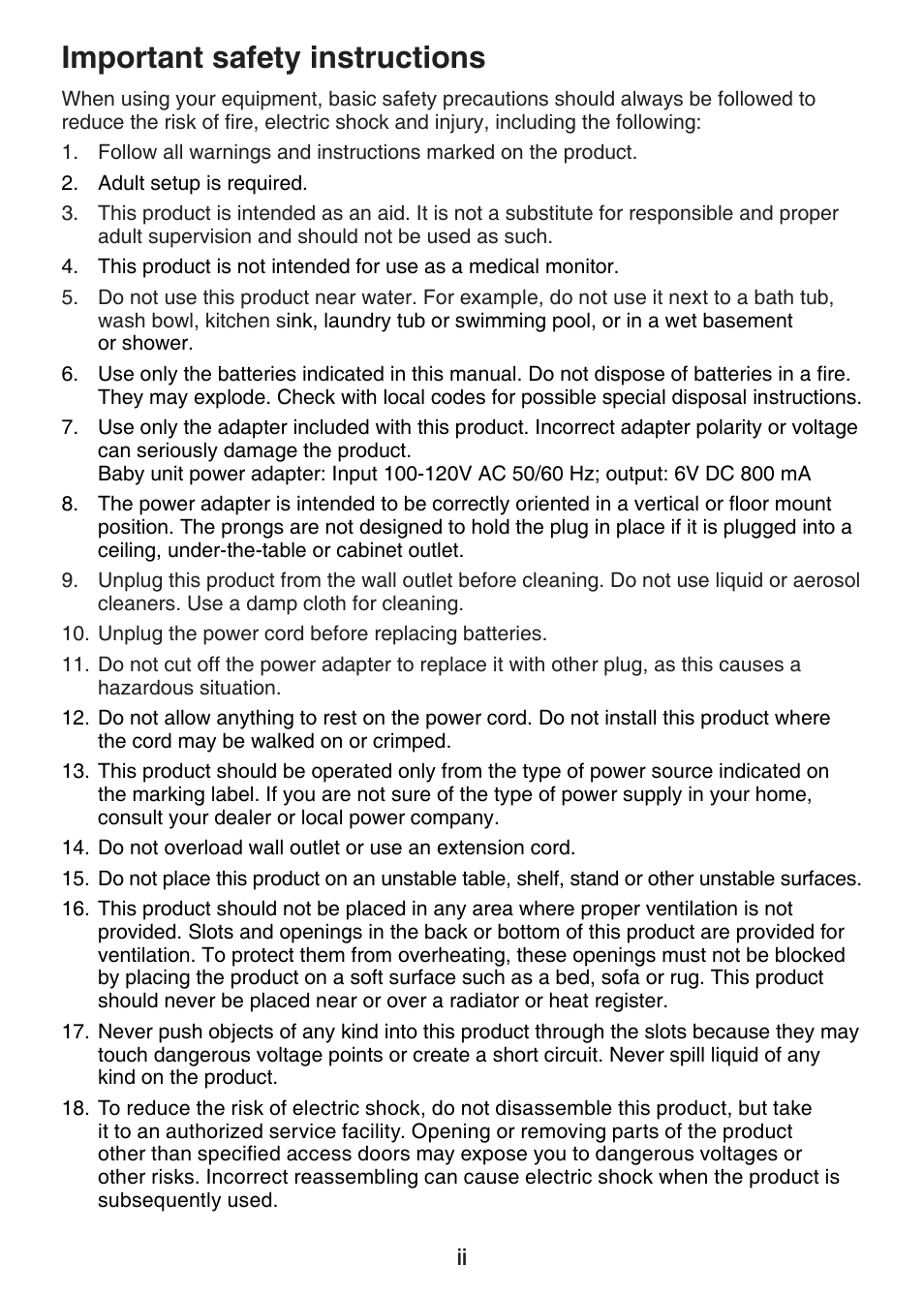 Important safety instructions | VTech VM301 Manual User Manual | Page 3 / 25