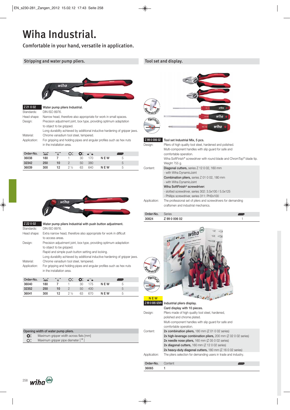 Wiha industrial, Comfortable in your hand, versatile in application, Stripping and water pump pliers | Tool set and display | Wiha Tools Pliers User Manual | Page 29 / 52