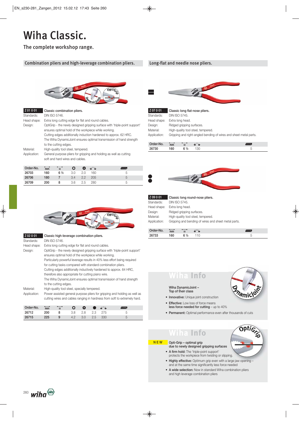 Wiha classic, Wiha info, The complete workshop range | Wiha Tools Pliers User Manual | Page 31 / 52