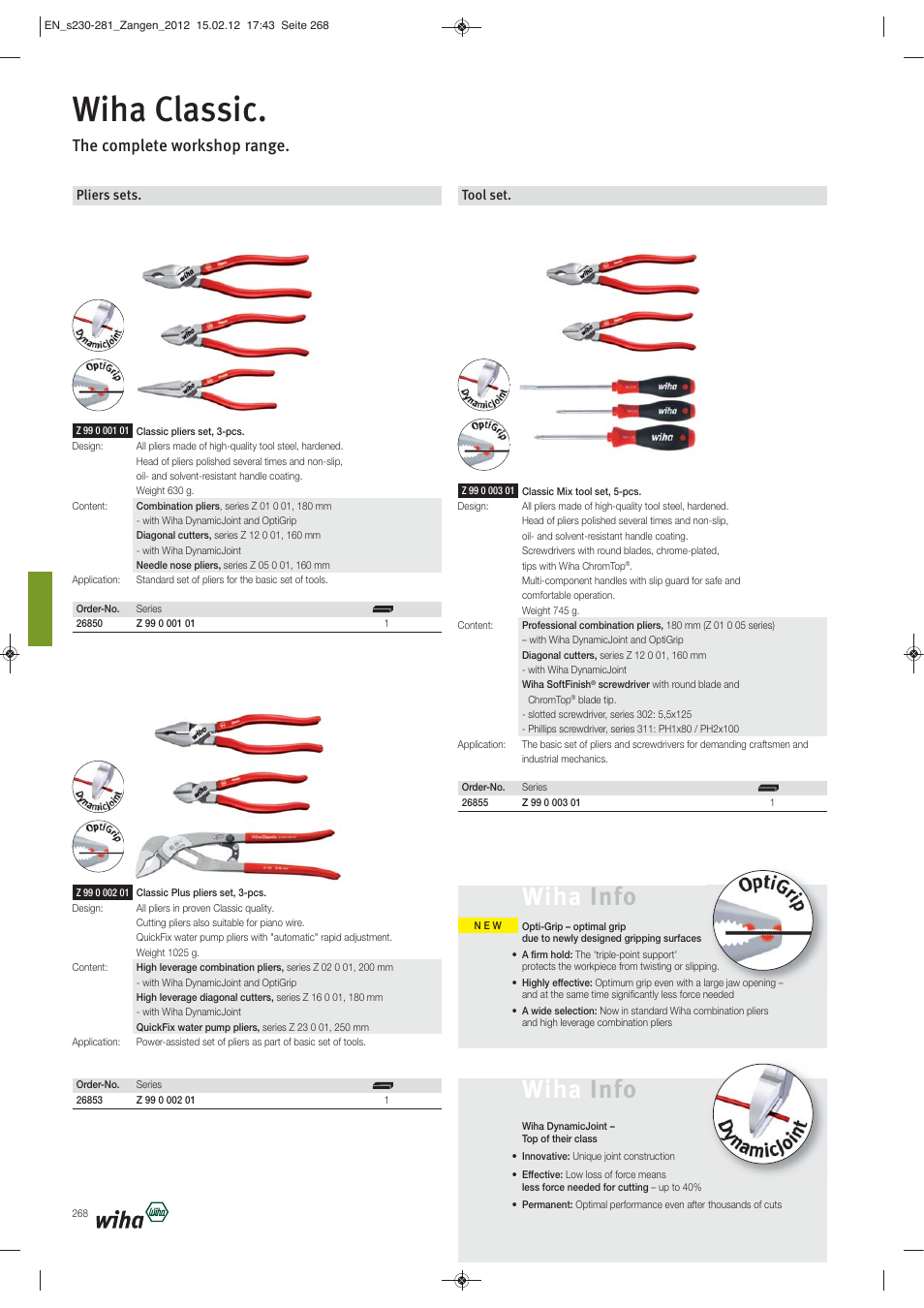 Wiha classic, Wiha info, The complete workshop range | Wiha Tools Pliers User Manual | Page 39 / 52