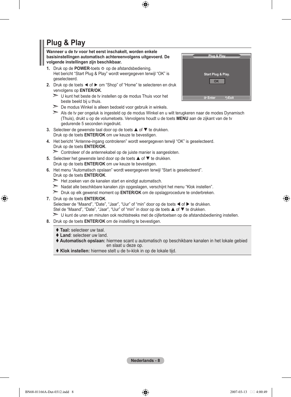 Plug & play | Samsung LE32R8 User Manual | Page 148 / 559