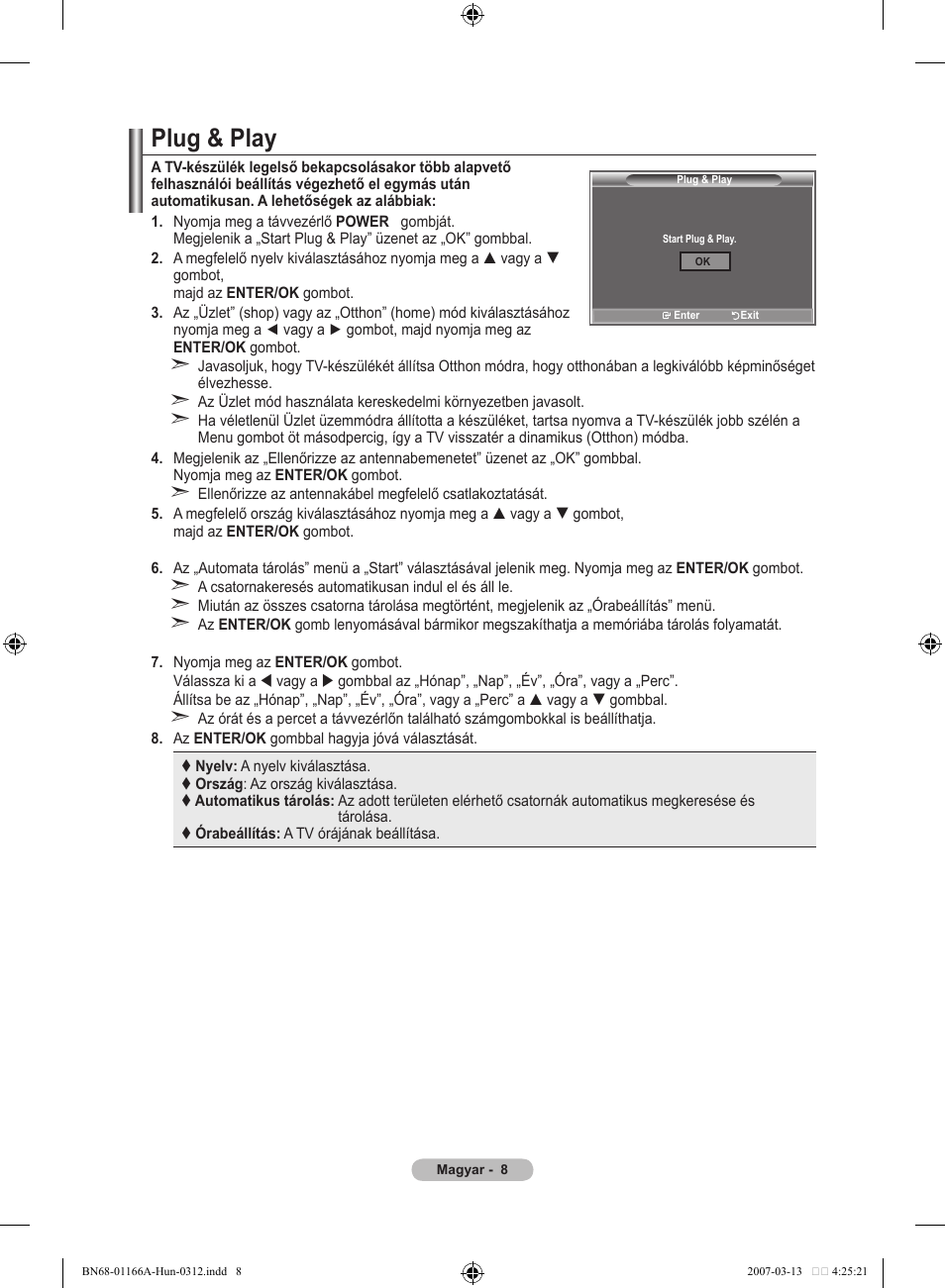 Plug & play | Samsung LE32R8 User Manual | Page 334 / 559