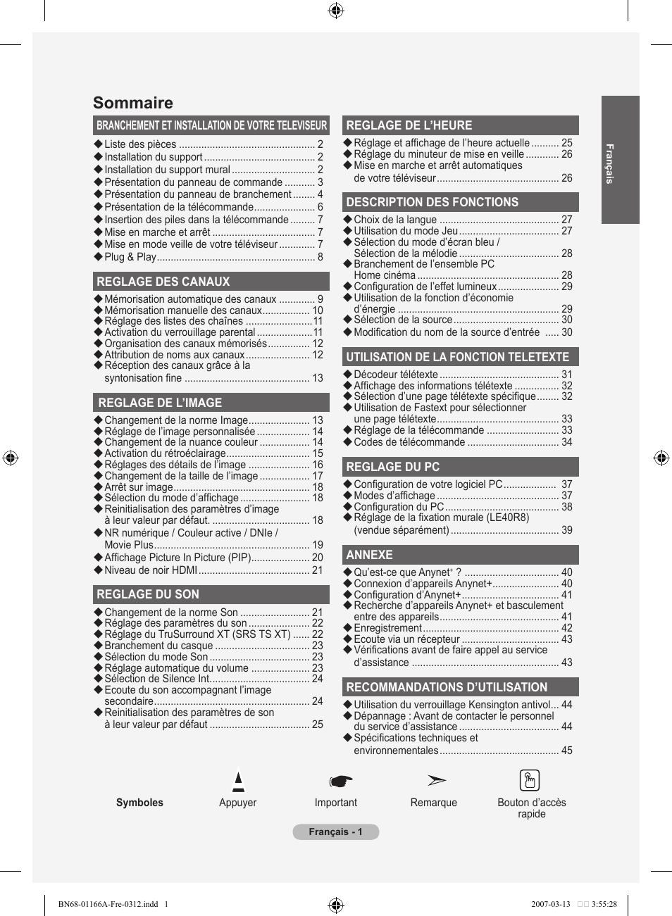 Sommaire | Samsung LE32R8 User Manual | Page 49 / 559