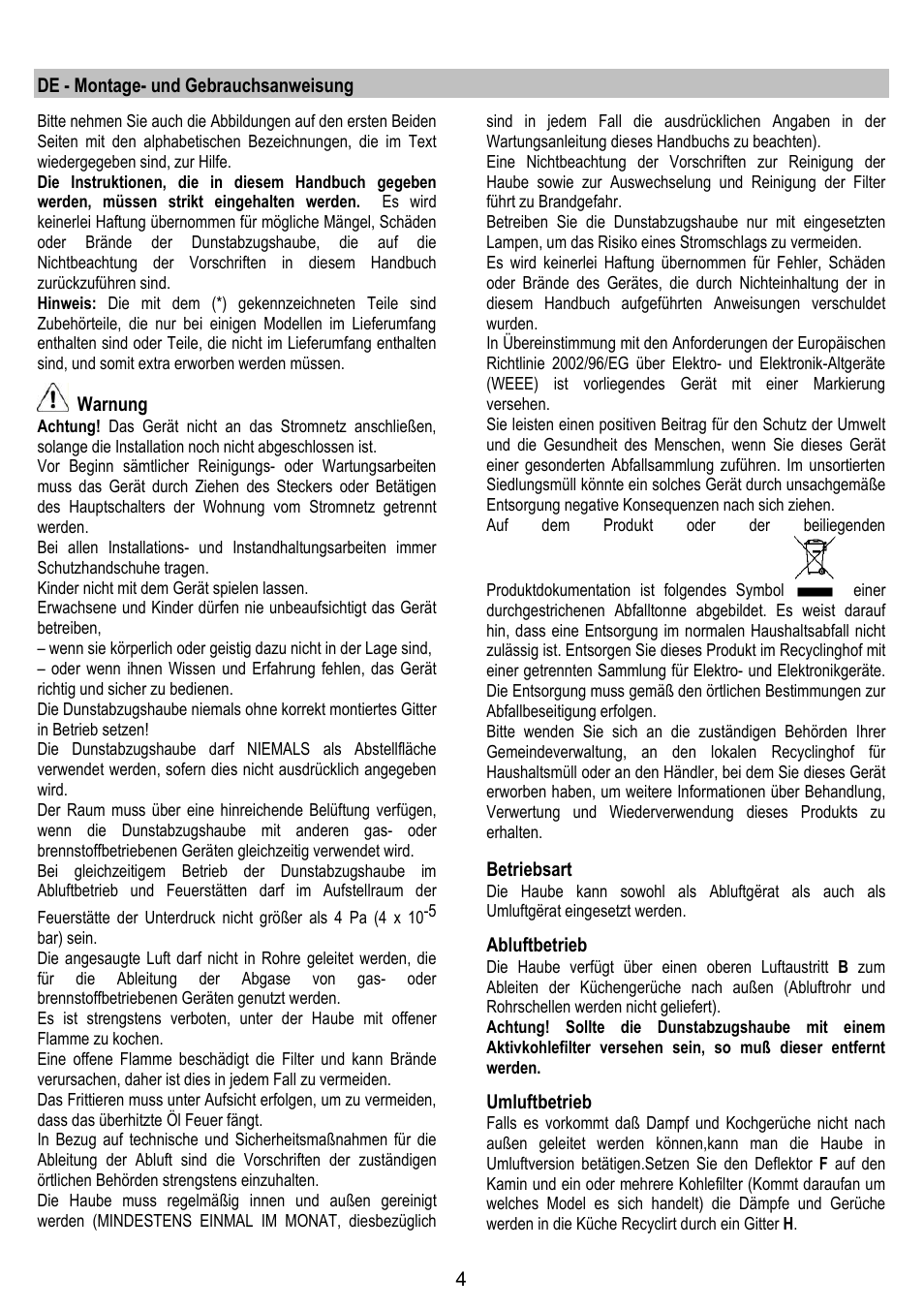 LADEN HCH 600 WH User Manual | Page 4 / 36