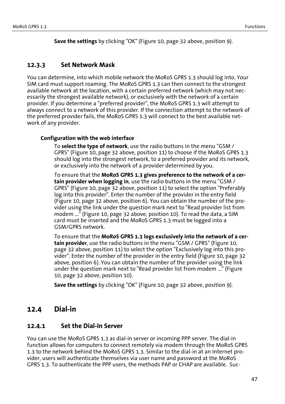 4 dial-in | VEGA MoRoS GPRS 1.3 User Manual | Page 47 / 82