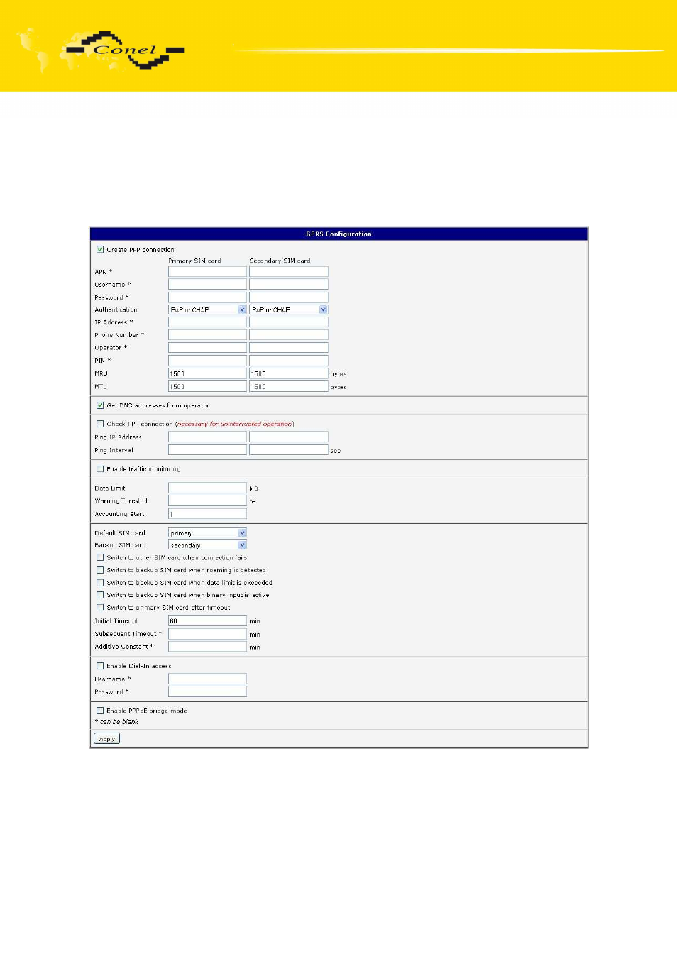 Configuration | VEGA LUCOM EDGE router ER75i v2 SL USER’S GUIDE User Manual | Page 47 / 101