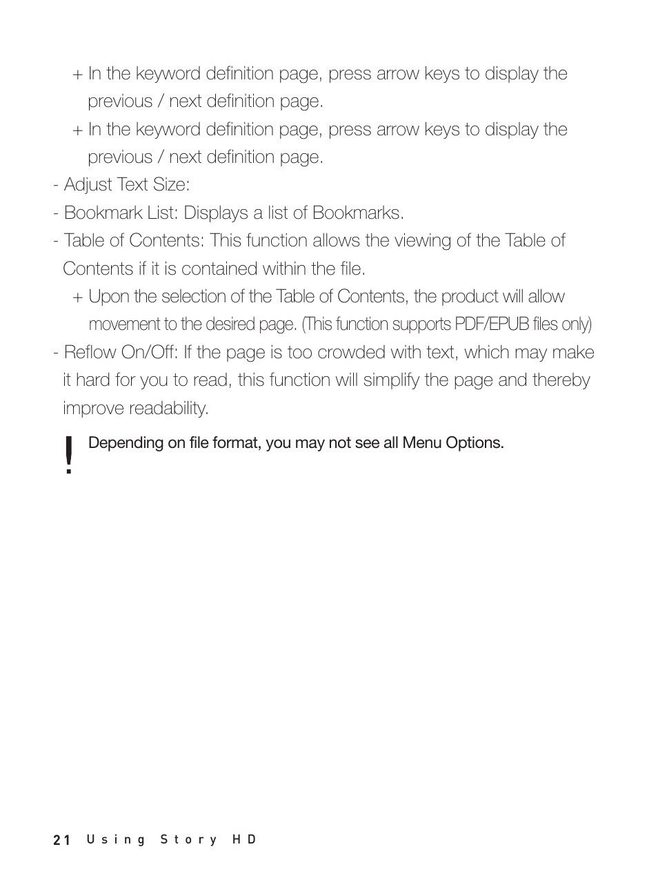 iRiver Story HD User Manual | Page 21 / 40