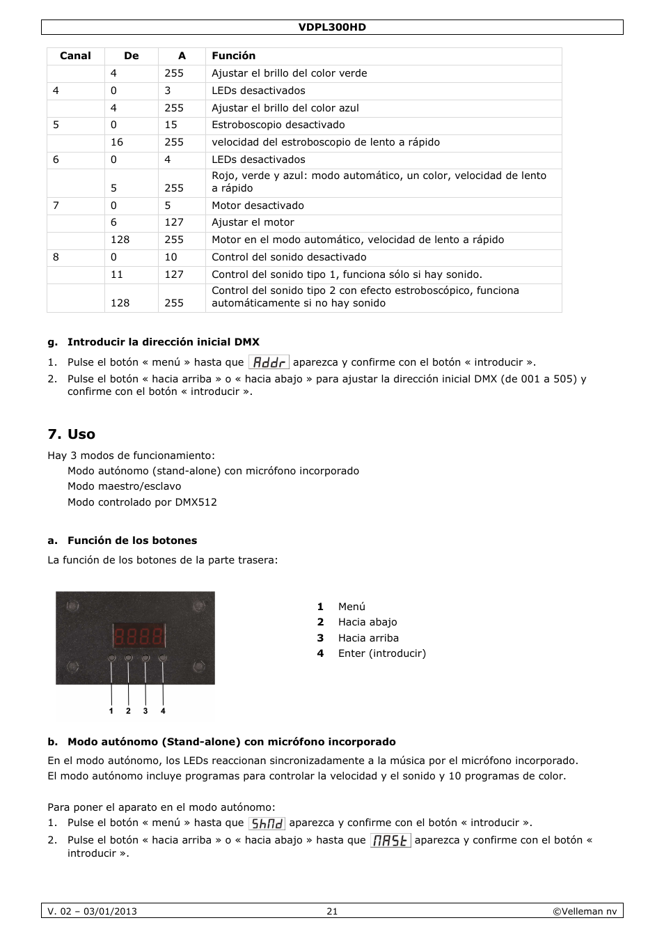 Velleman VDPL300HD User Manual | Page 21 / 31