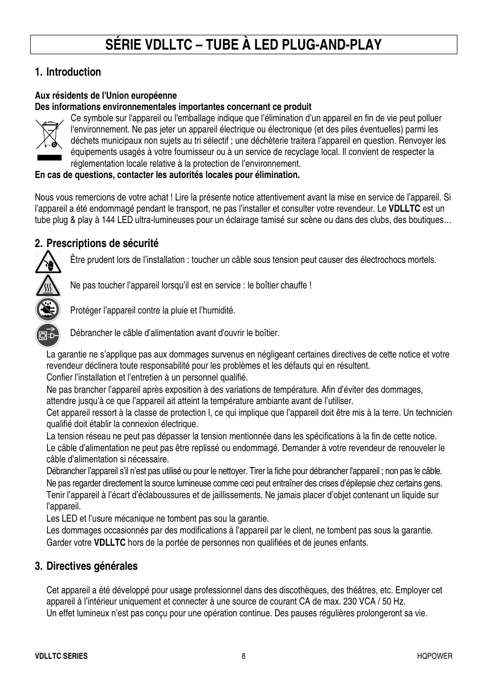 Série vdlltc – tube à led plug-and-play | Velleman VDLLTC series User Manual | Page 8 / 16