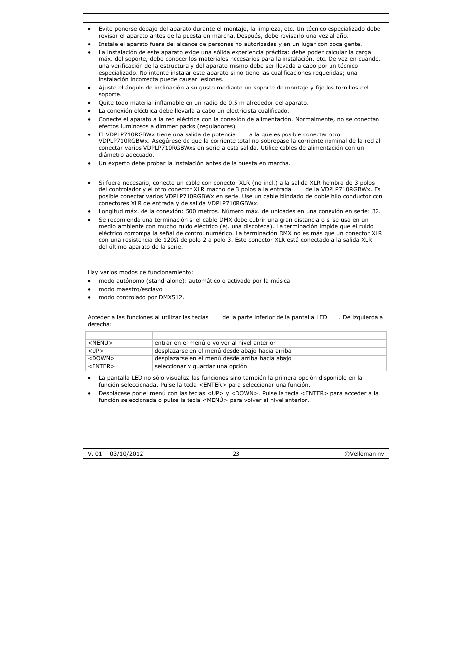 Velleman VDPLP710RGBWB User Manual | Page 23 / 34