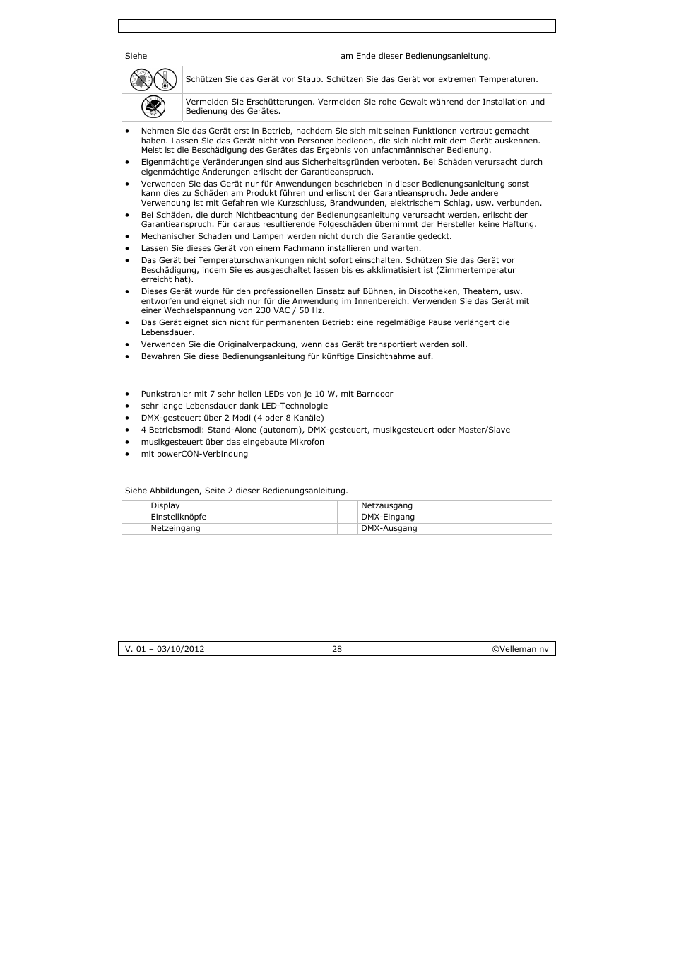 Velleman VDPLP710RGBWB User Manual | Page 28 / 34