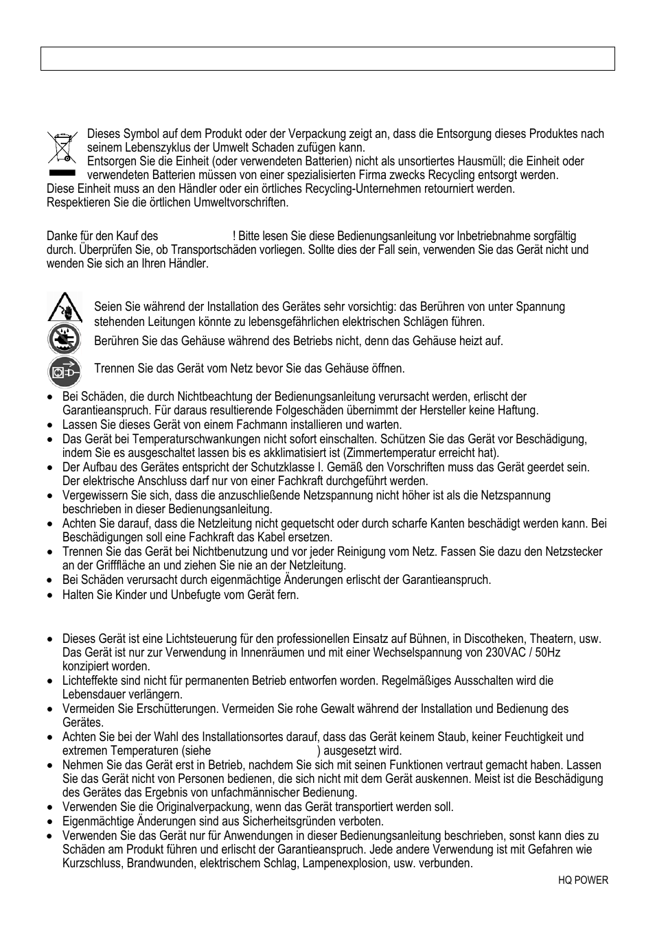 Einführung, Sicherheitsvorschriften, Allgemeine richtlinien | Velleman VDP1000SWN User Manual | Page 14 / 16