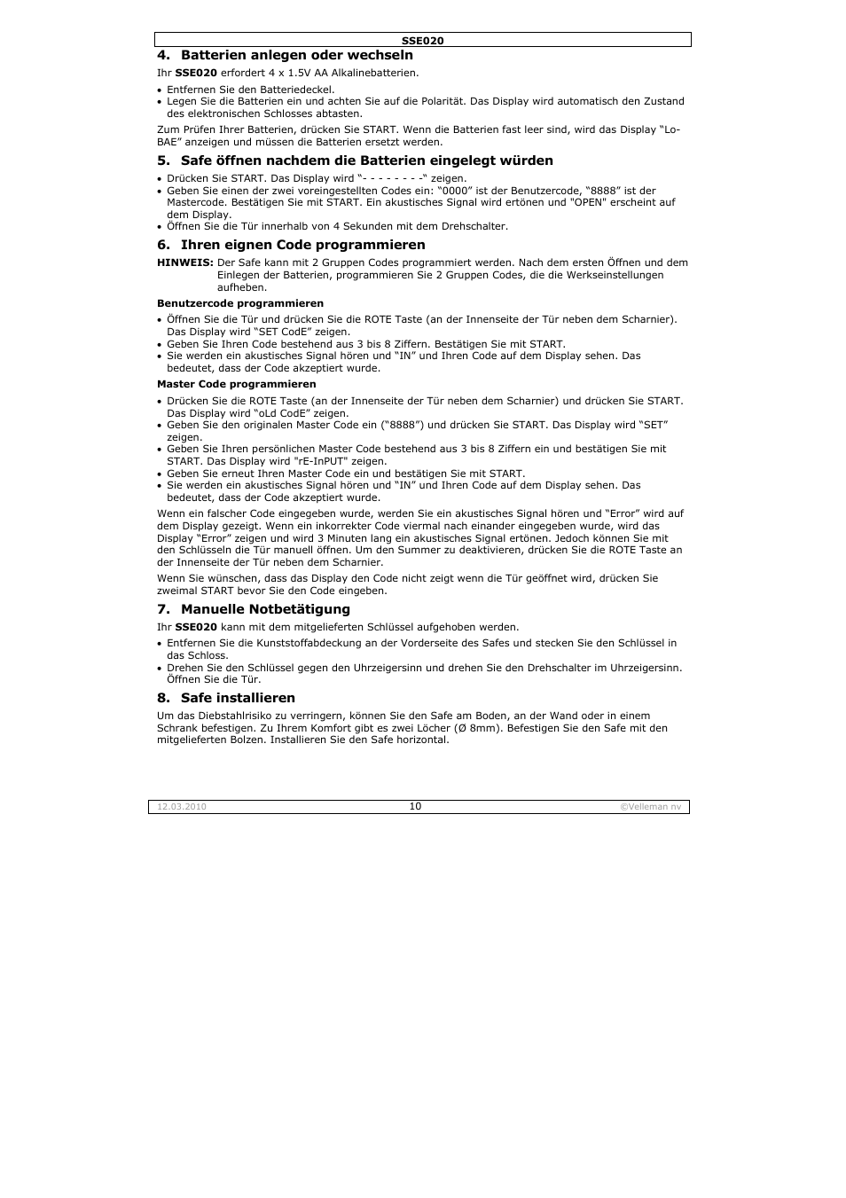 Velleman SSE020 User Manual | Page 10 / 14