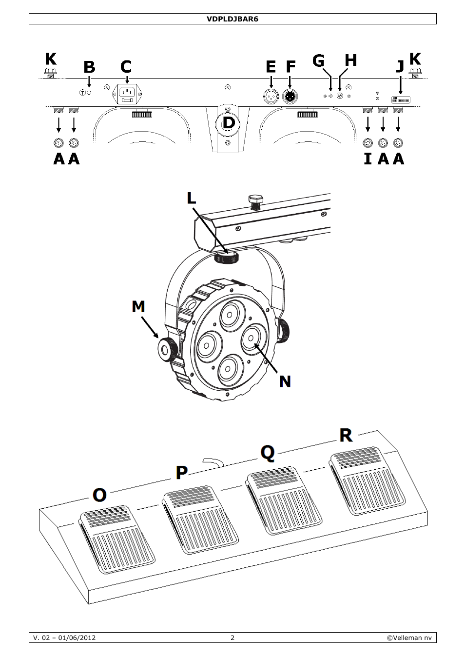 Velleman VDPLDJBAR6 User Manual | Page 2 / 38