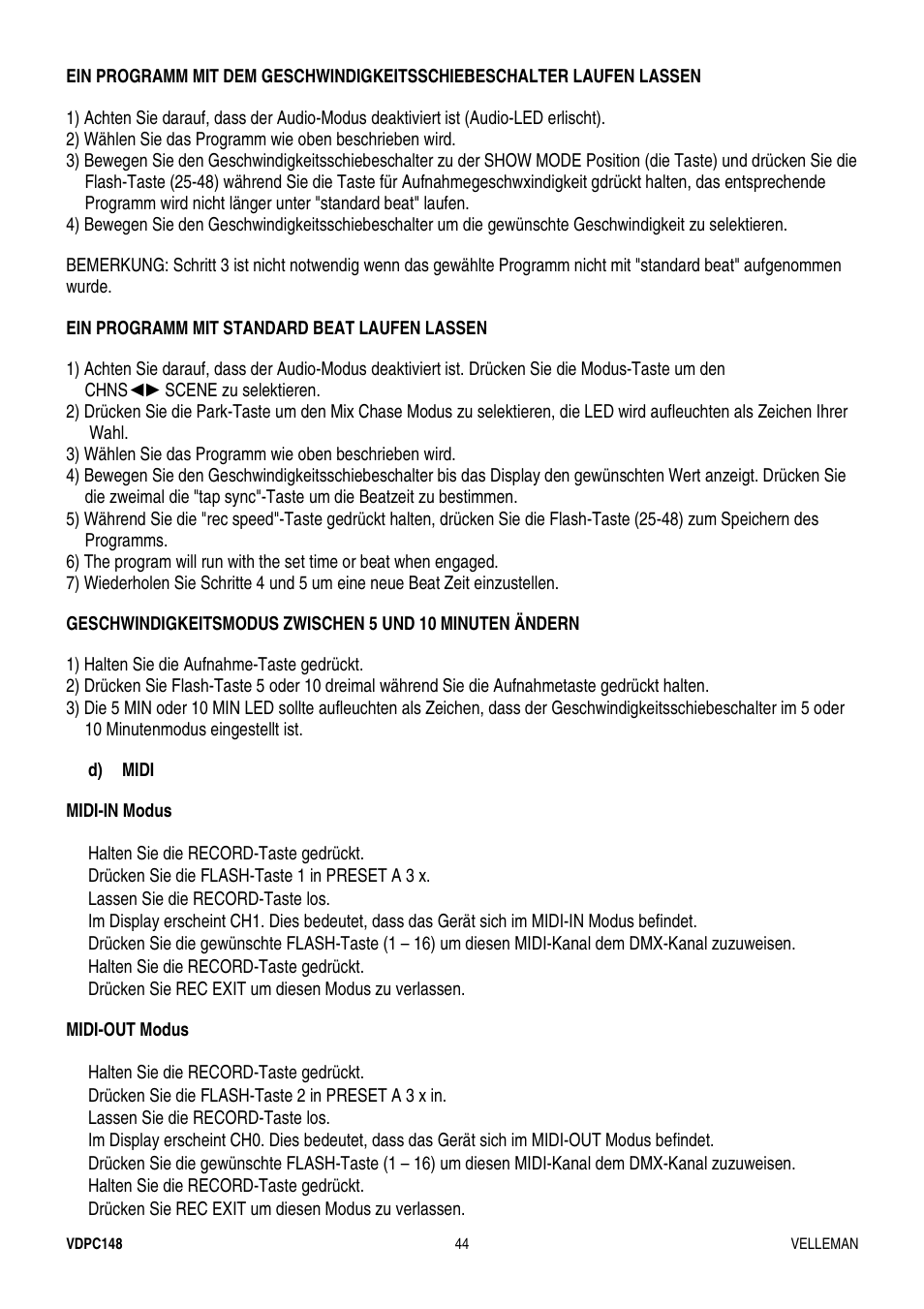 Velleman VDPC148 User Manual | Page 44 / 46