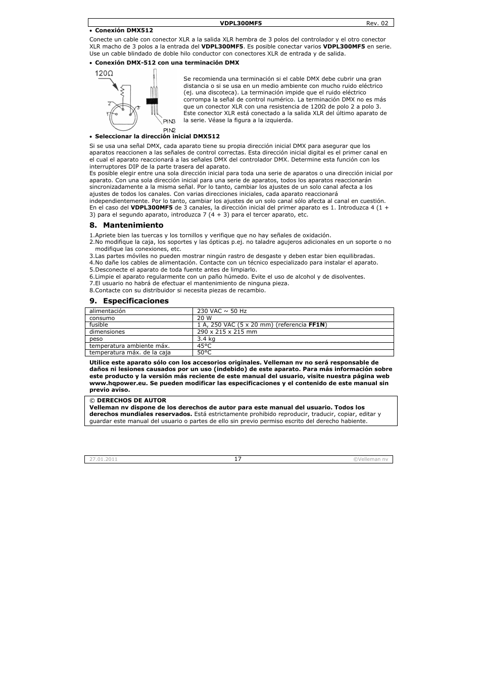 Velleman VDPL300MF5 User Manual | Page 17 / 23
