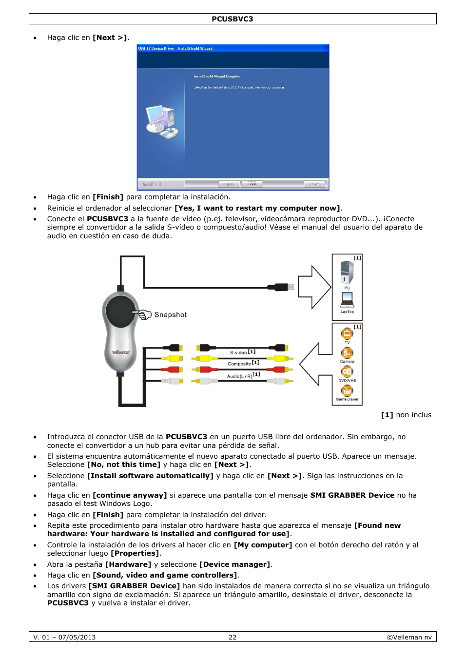 Velleman PCUSBVC3 User Manual | Page 22 / 33