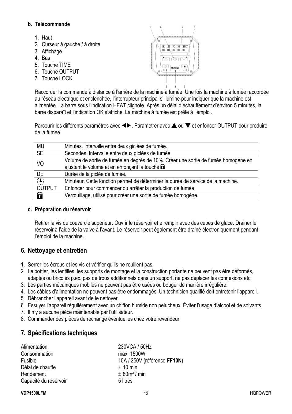 Velleman VDP1500LFM User Manual | Page 12 / 22