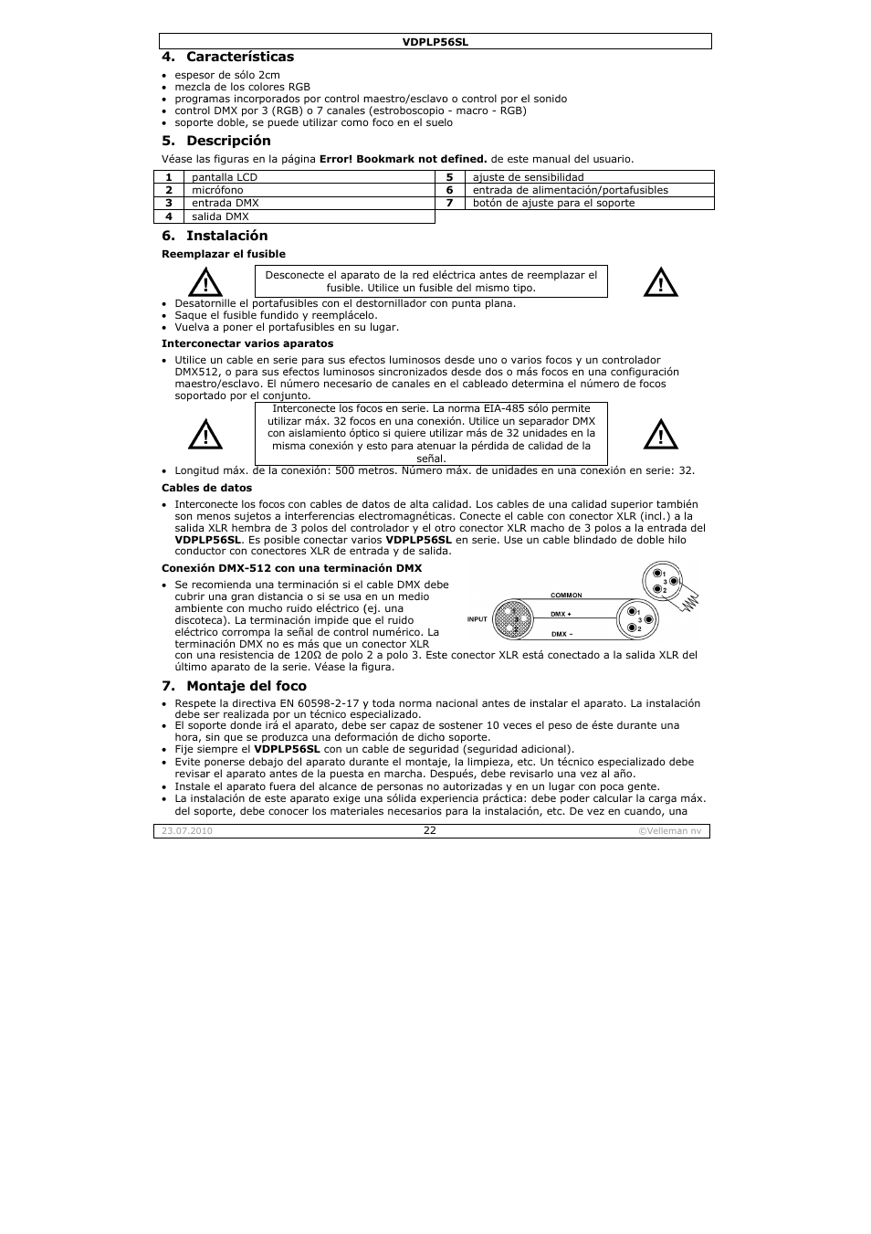Velleman VDPLP56SL User Manual | Page 22 / 34