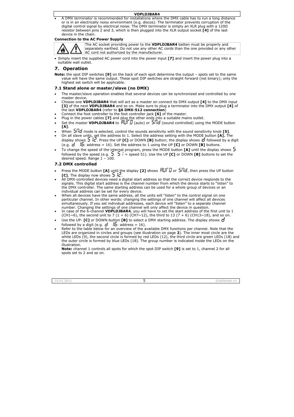 Velleman VDPLDJBAR4 User Manual | Page 5 / 27