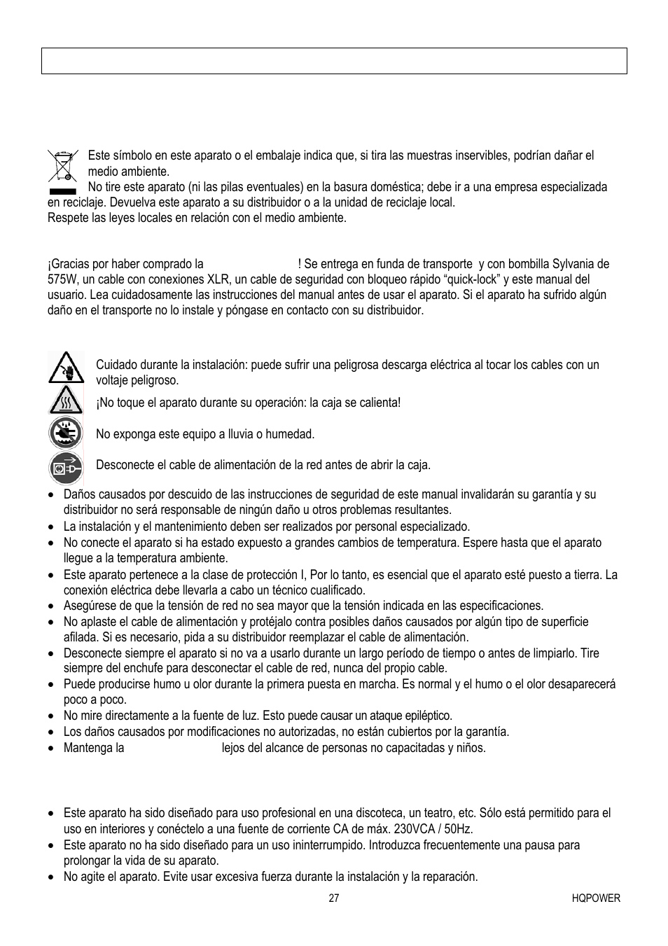 Velleman VDP575MHS20FL User Manual | Page 27 / 46