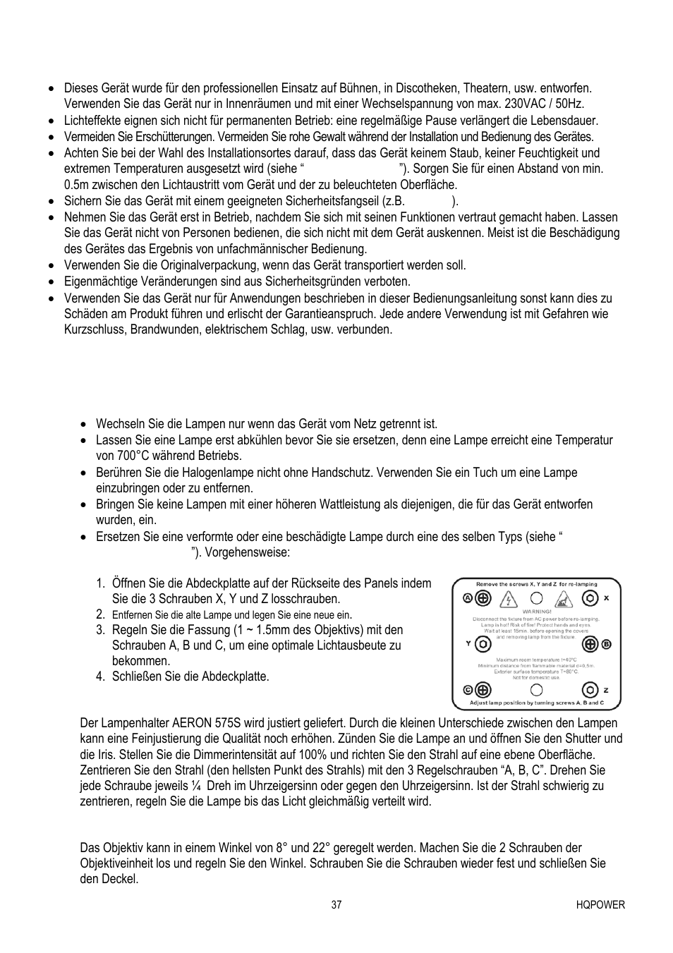 Allgemeine richtlinien, Installation | Velleman VDP575MHS20FL User Manual | Page 37 / 46